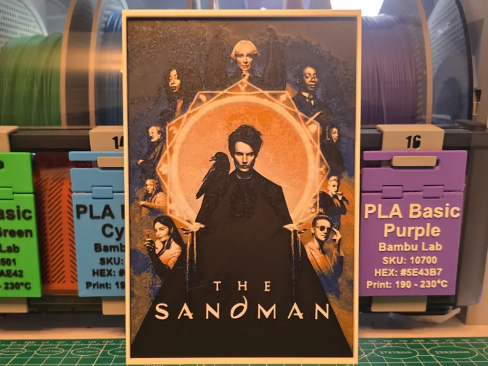 The Sandman Series Poster - Hueforge Art by Lumpy3D HueForge model: The Sandman Series Poster - Hueforge Art by Lumpy3D