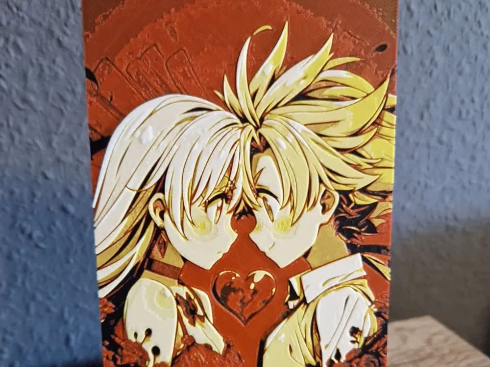 Hueforge - Meliodas and Elizabeth by Schuettdesign HueForge model: Hueforge - Meliodas and Elizabeth by Schuettdesign