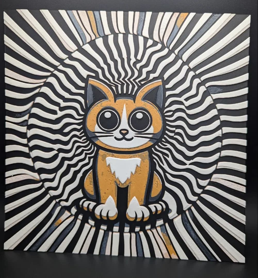 Cat Illusion Hueforge by the_bearded_jedi HueForge model: Cat Illusion Hueforge by the_bearded_jedi
