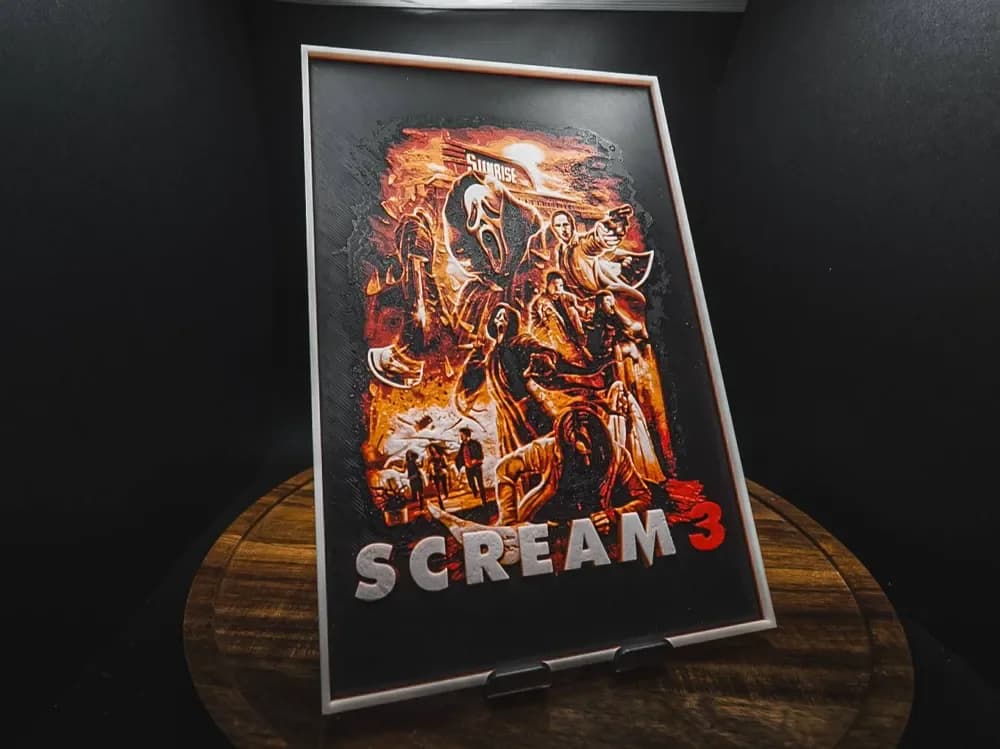 Scream 3 (Movie Poster - HueForge) by HugheCraft HueForge model: Scream 3 (Movie Poster - HueForge) by HugheCraft
