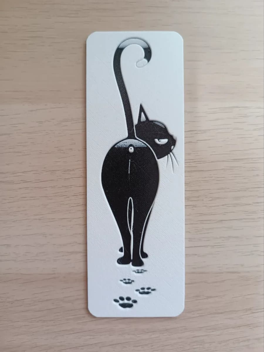 Affectionate Kitten Bookmark by Atrus Design HueForge model: Affectionate Kitten Bookmark by Atrus Design