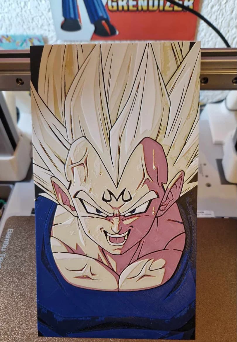 Dragon Ball Z - Majin Vegeta Hueforge by Dakiren HueForge model: Dragon Ball Z - Majin Vegeta Hueforge by Dakiren