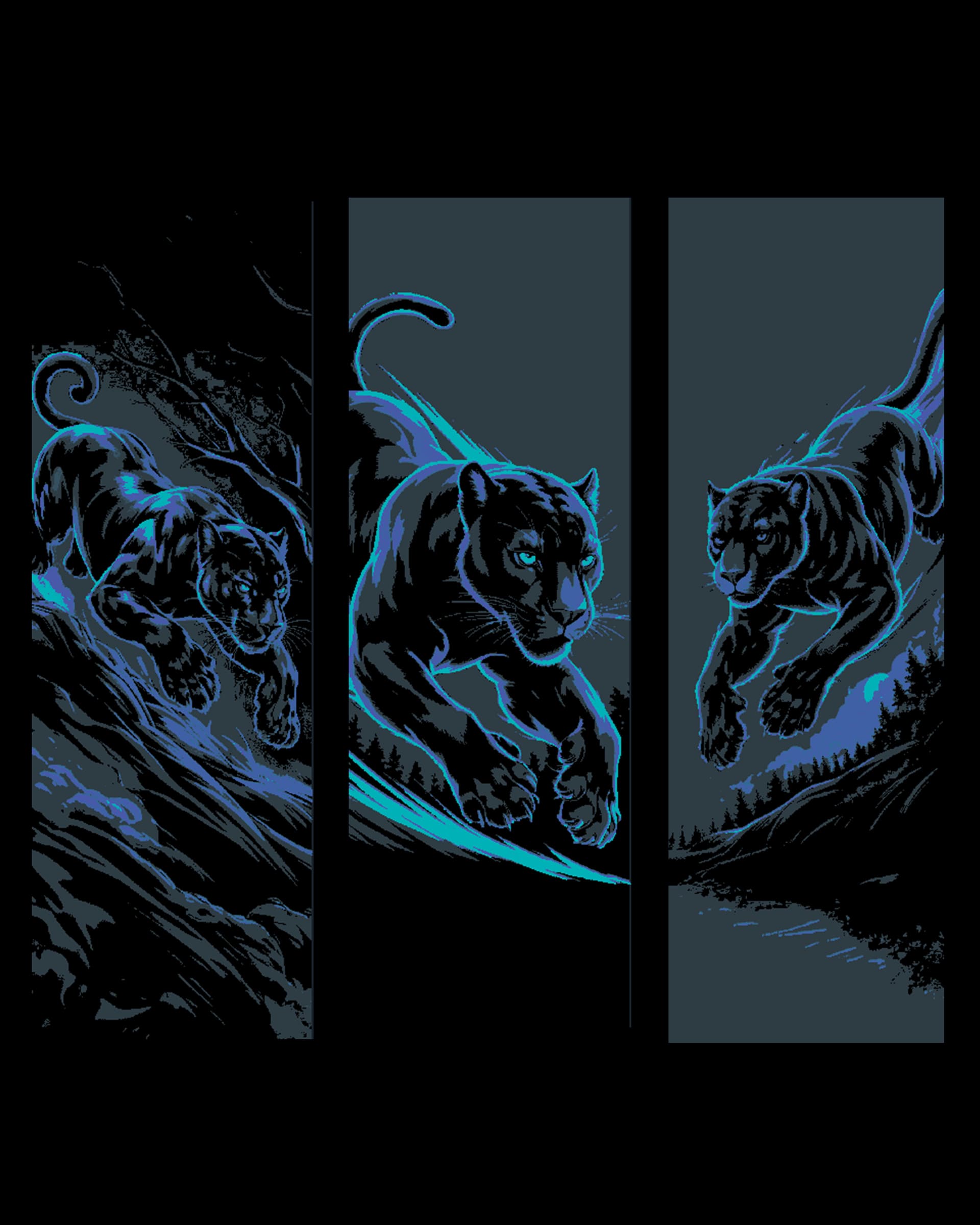 The midnight prowler - a black panther in the moonlight (cat not guy) - set of bookmarks by BooneCo3d HueForge model: The midnight prowler - a black panther in the moonlight (cat not guy) - set of bookmarks by BooneCo3d