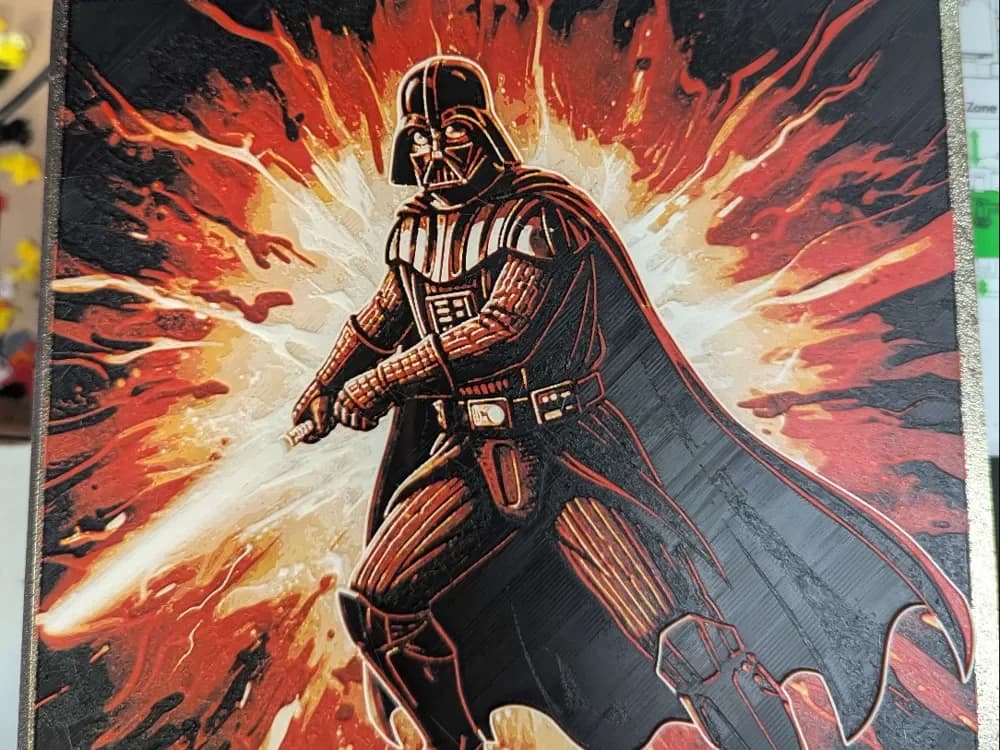 Hueforge darkvador v3 Darth Vader by ZombiePaint3D HueForge model: Hueforge darkvador v3 Darth Vader by ZombiePaint3D
