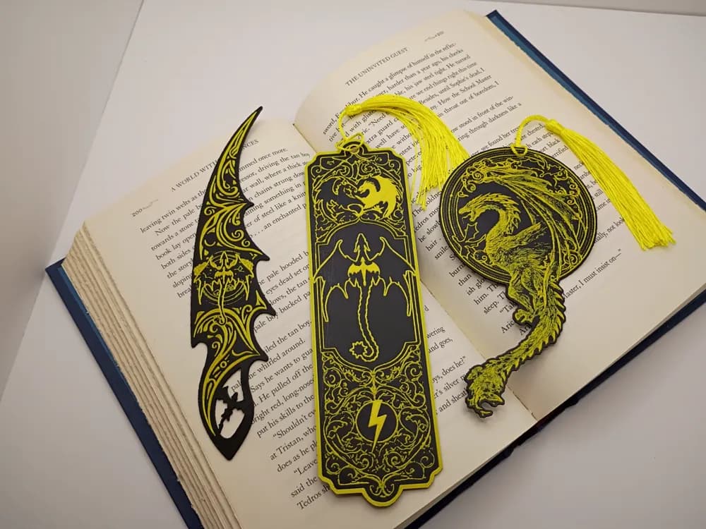 Fourth Wing - "Inspired" Bookmark Set by 3djd HueForge model: Fourth Wing - "Inspired" Bookmark Set by 3djd