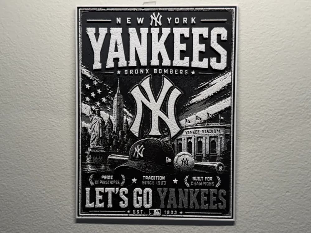 New York Yankees Poster Style HueForge by liv_3d HueForge model: New York Yankees Poster Style HueForge by liv_3d