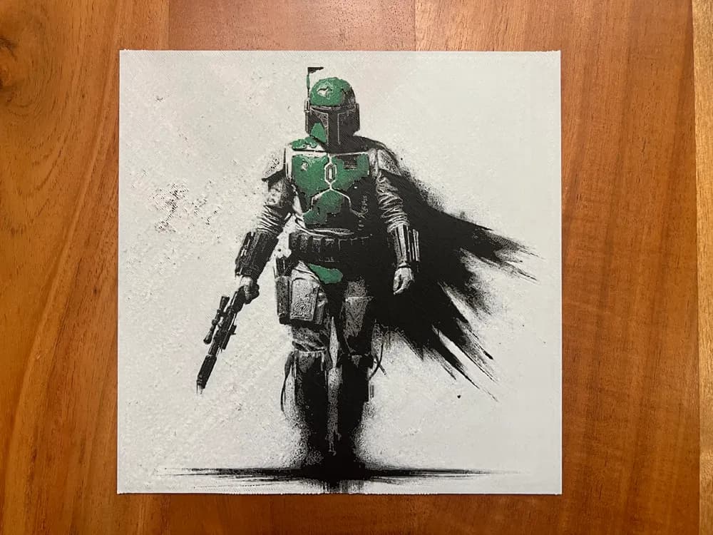 Boba Fett by JustBe 3D Printing HueForge model: Boba Fett by JustBe 3D Printing