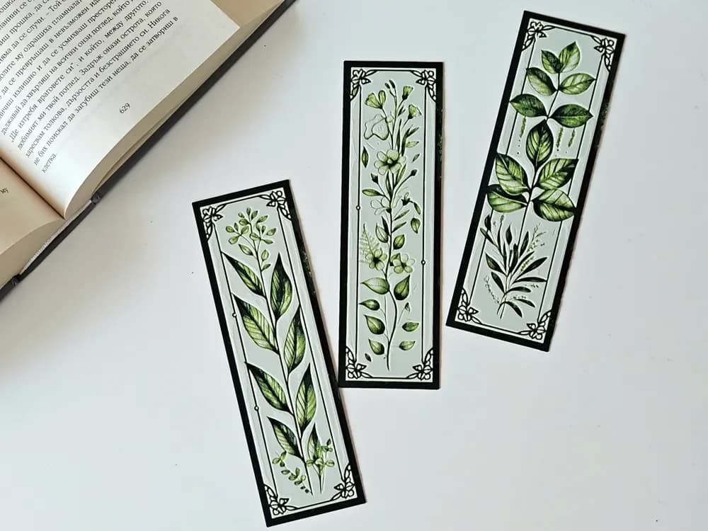 "Floral Elegance" - Bookmarks Set "Floral Elegance" - Bookmarks Set
