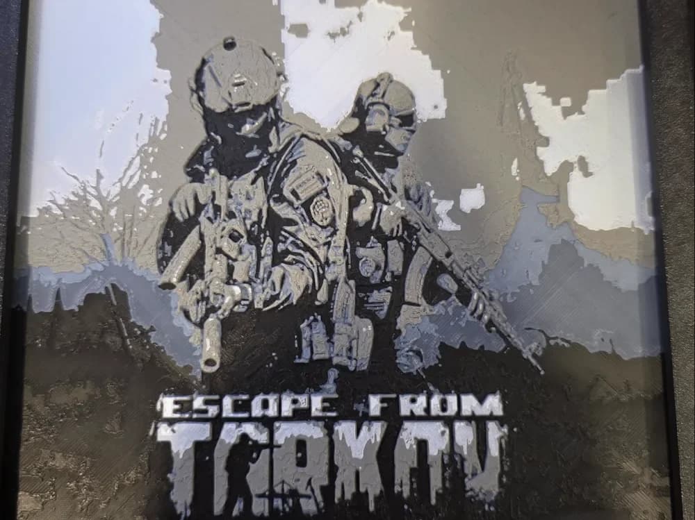 Escape From Tarkov PMC Loading Screen Hueforge by Side Quest Hues HueForge model: Escape From Tarkov PMC Loading Screen Hueforge by Side Quest Hues