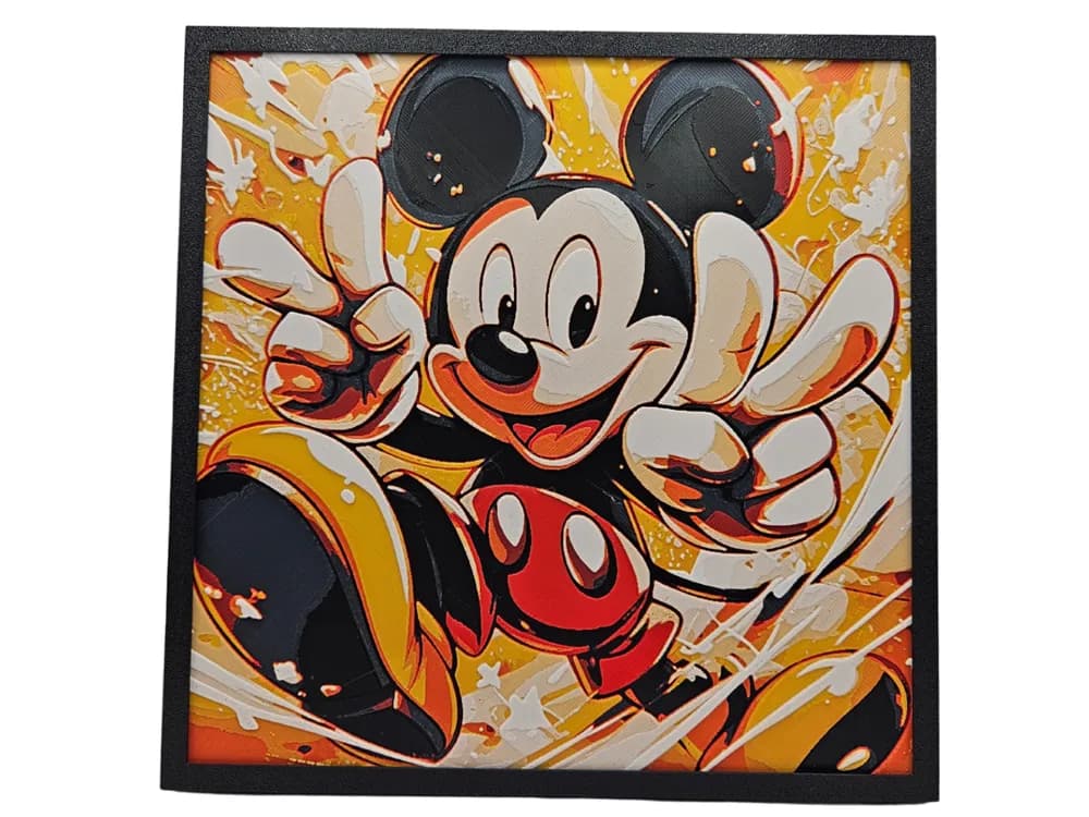 Mickey Mouse (Yellow) by BusyKikiBee HueForge model: Mickey Mouse (Yellow) by BusyKikiBee