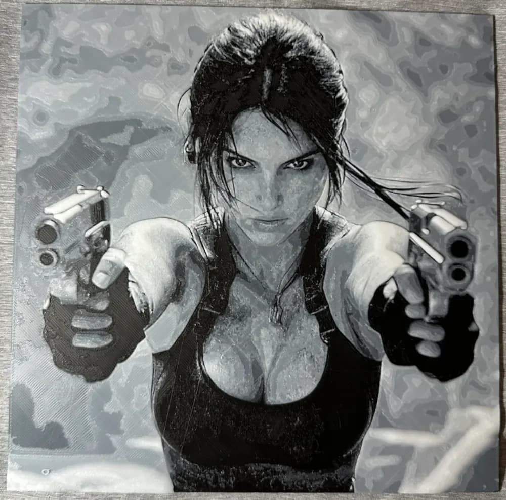 HueForge model: Lara Croft Hueforge, Tomb Raider by Hey Ben