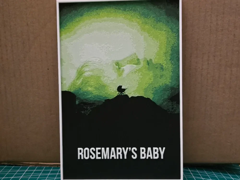 Rosemary's Baby Movie Poster - Hueforge Art by Lumpy3D HueForge model: Rosemary's Baby Movie Poster - Hueforge Art by Lumpy3D