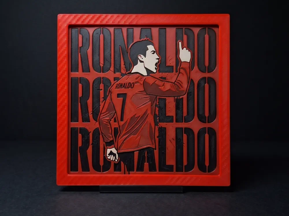 Ronaldo x3 - Hueforge Wall Art by LED HueForge model: Ronaldo x3 - Hueforge Wall Art by LED