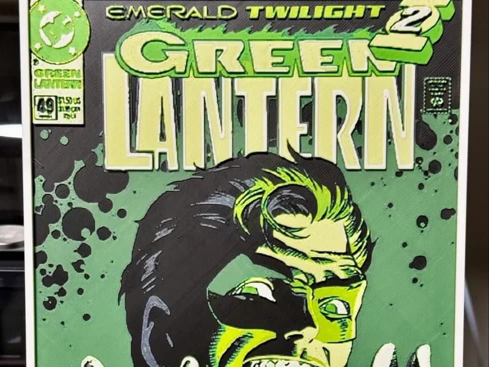 Green Lantern #49 (1994) Banks Cover Hueforge by Strata Prints HueForge model: Green Lantern #49 (1994) Banks Cover Hueforge by Strata Prints