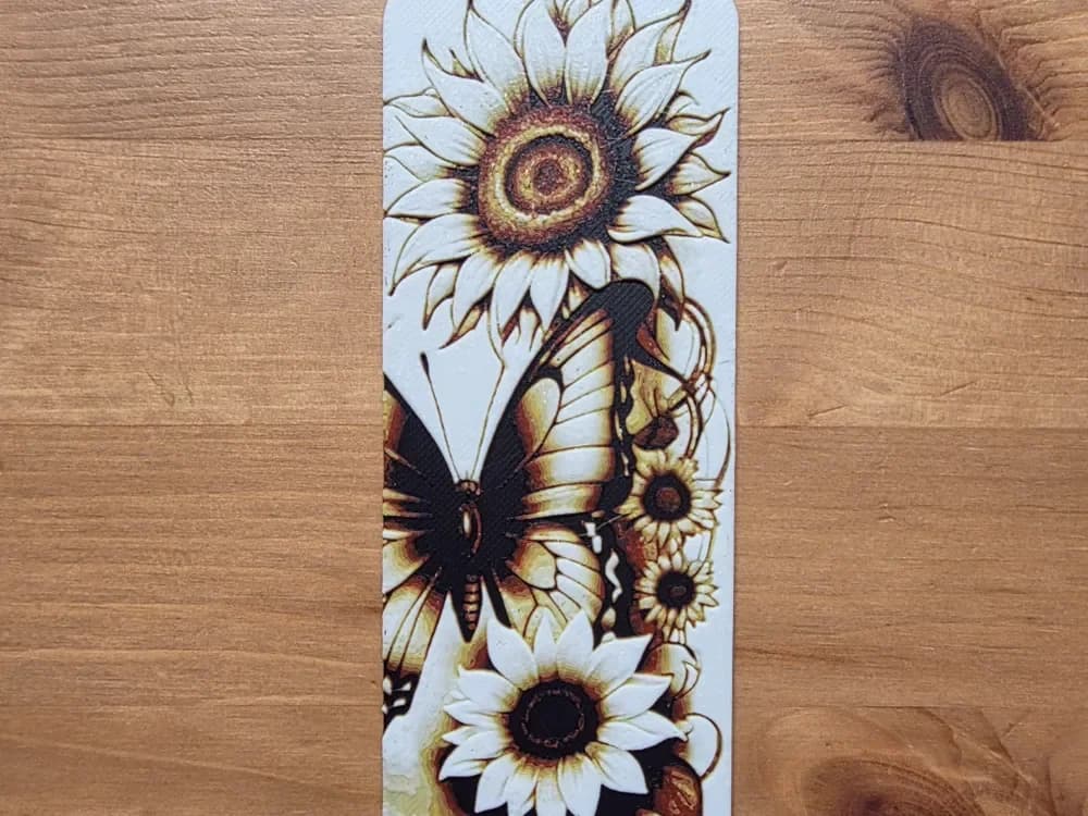 Flower And Butterfly Bookmark by Morganja HueForge model: Flower And Butterfly Bookmark by Morganja