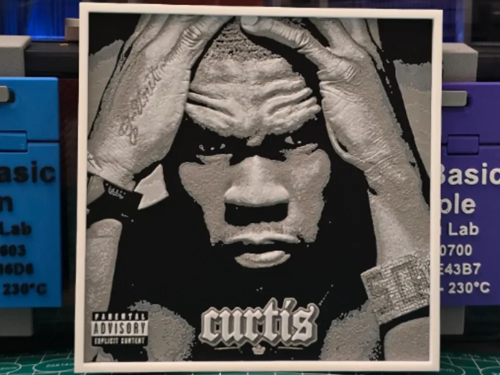 50 Cent "Curtis" Album - Hueforge Art by Lumpy3D HueForge model: 50 Cent "Curtis" Album - Hueforge Art by Lumpy3D