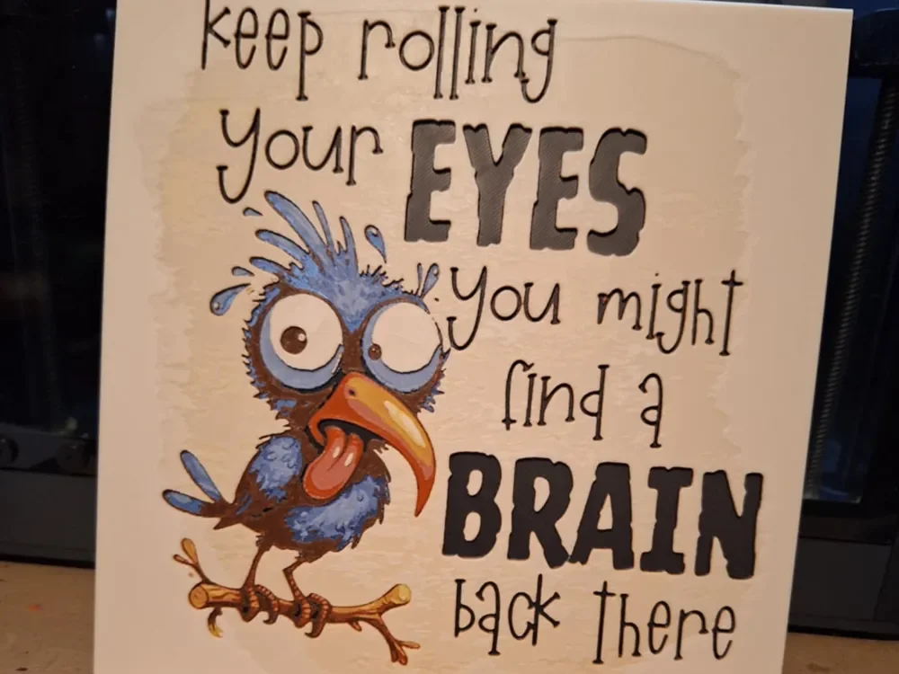 Eye roll - Sarcastic hueforge by 3dGlow HueForge model: Eye roll - Sarcastic hueforge by 3dGlow