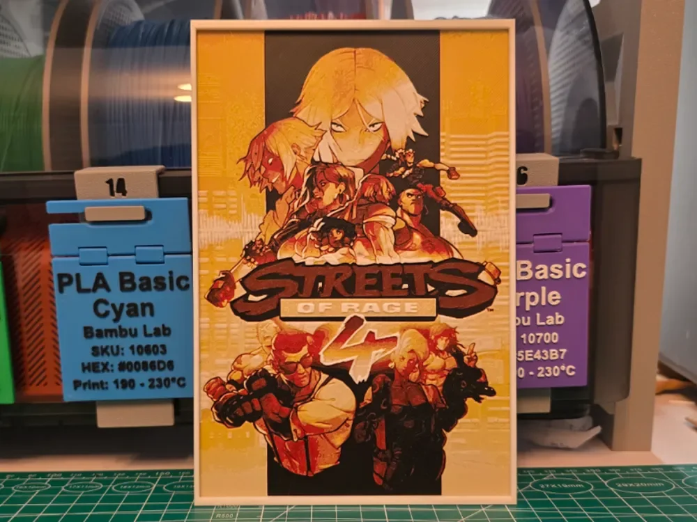 HueForge model: Streets of Rage 4 Poster - Hueforge Art by Lumpy3D