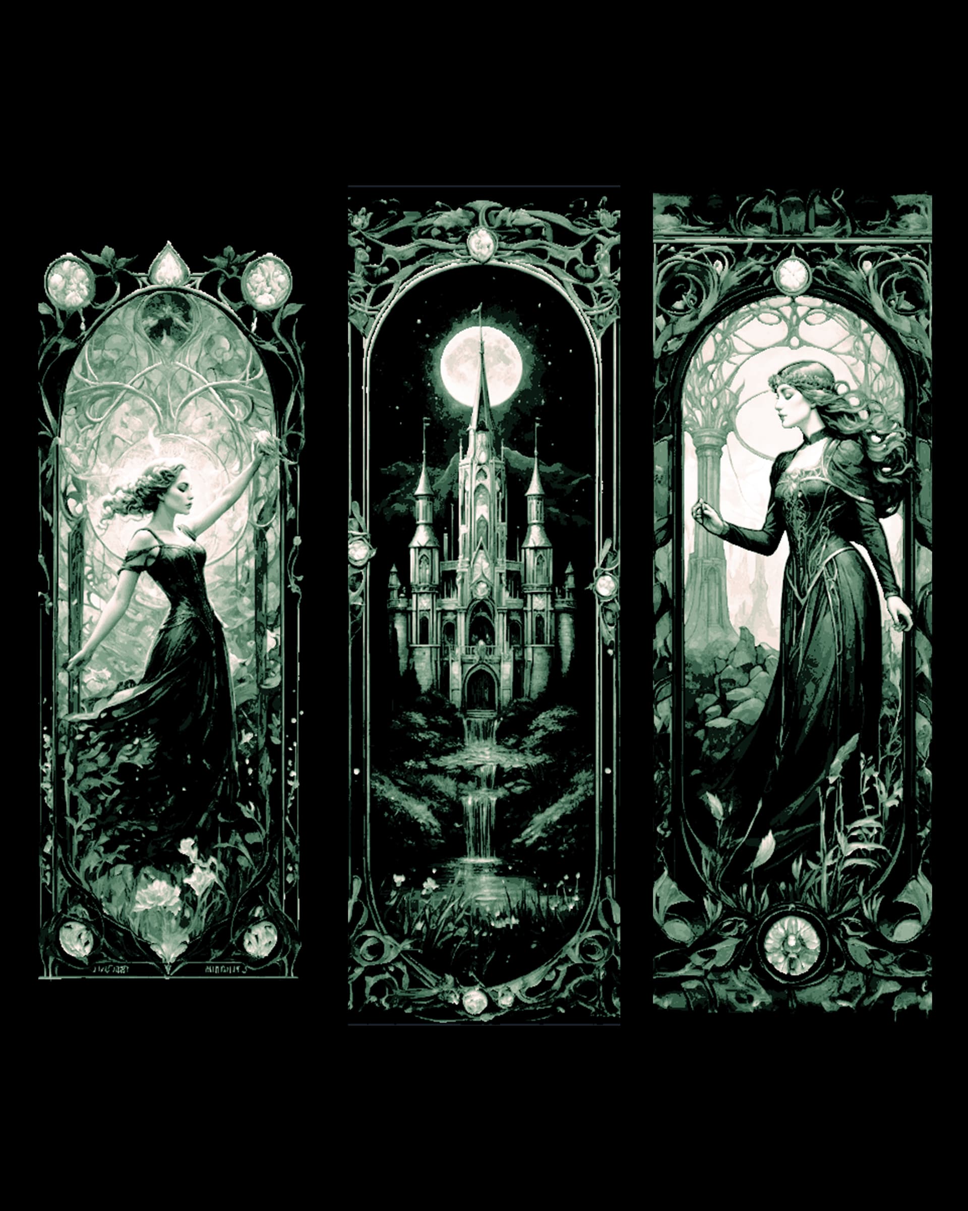 High Fantasy Designs - The lady of the Forest and the Celestial Castle - Set of Bookmarks by BooneCo3d HueForge model: High Fantasy Designs - The lady of the Forest and the Celestial Castle - Set of Bookmarks by BooneCo3d