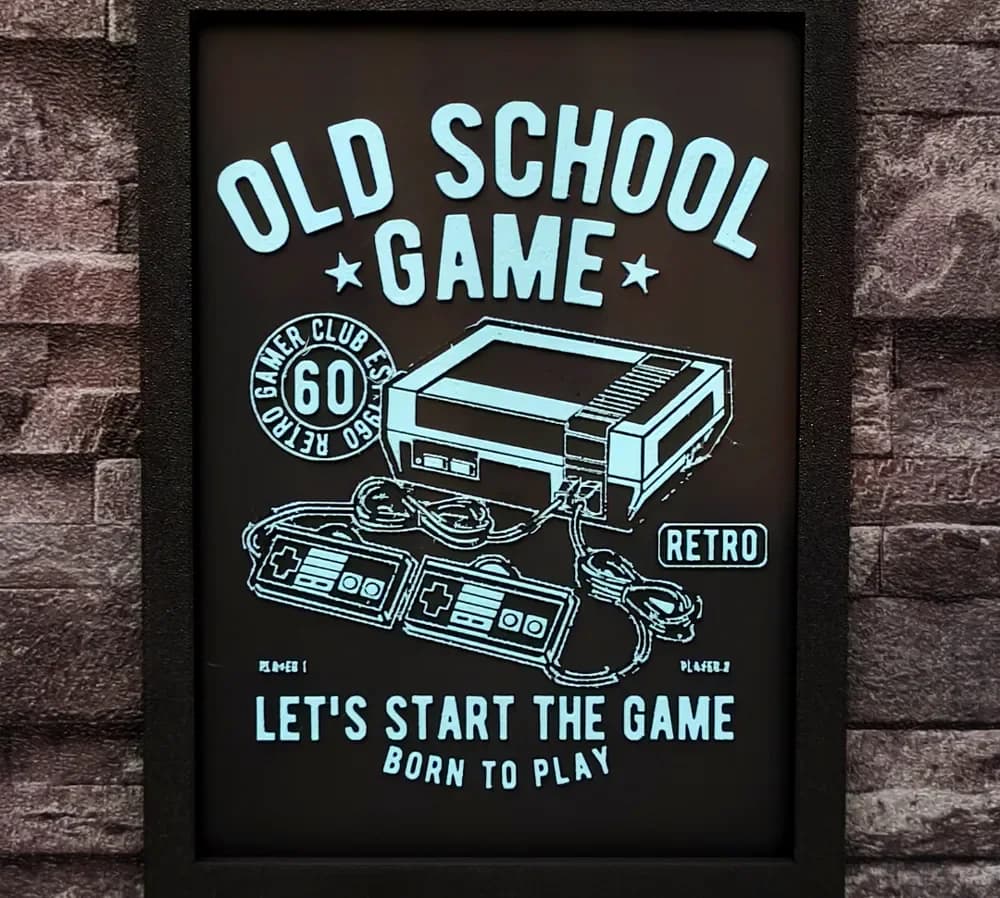 Hueforge Old School Game 2 colors by StefBull85 HueForge model: Hueforge Old School Game 2 colors by StefBull85