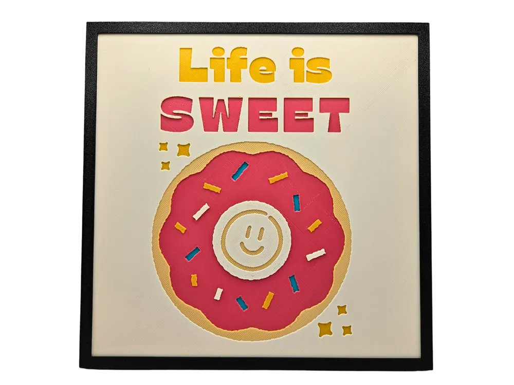 Life is Sweet by BusyKikiBee HueForge model: Life is Sweet by BusyKikiBee