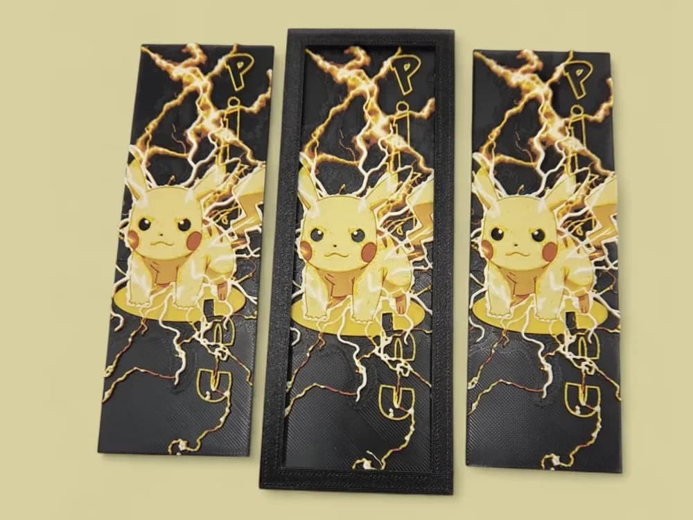 Pikachu Bookmark 50x150 by MythicHue's HueForge model: Pikachu Bookmark 50x150 by MythicHue's