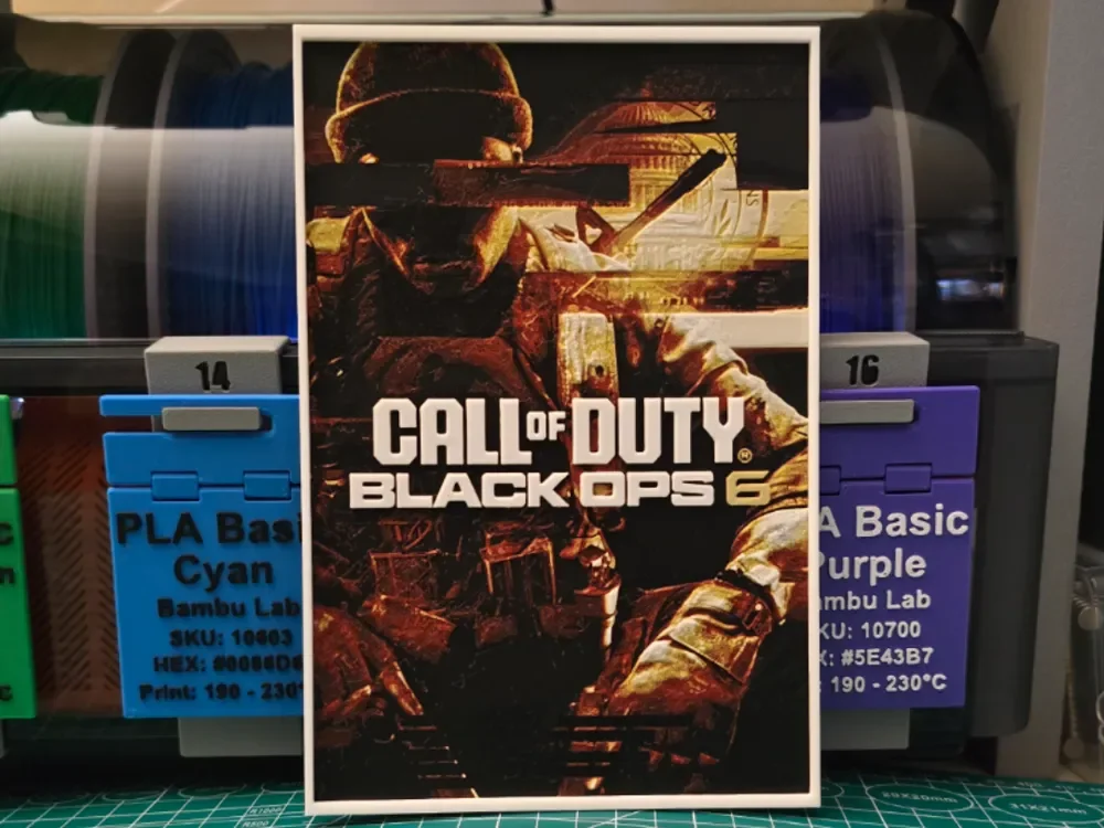 Call of Duty Black Ops 6 Poster - Hueforge Art by Lumpy3D HueForge model: Call of Duty Black Ops 6 Poster - Hueforge Art by Lumpy3D
