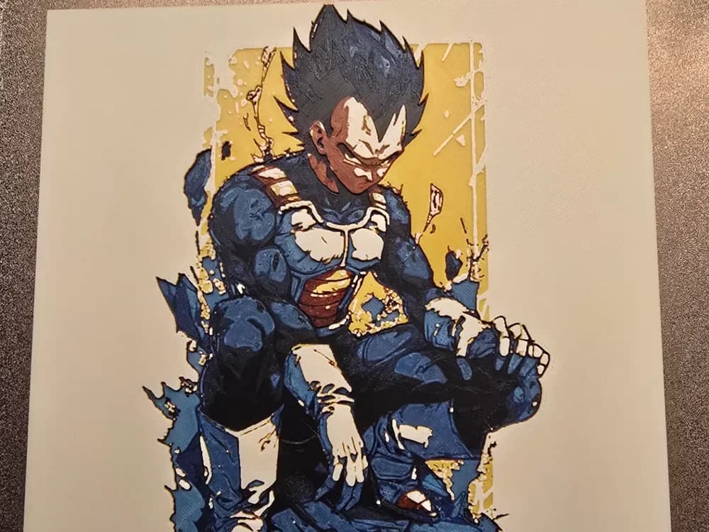 Dragon Ball Z - Vegeta Hueforge by 3D-Mentiel HueForge model: Dragon Ball Z - Vegeta Hueforge by 3D-Mentiel