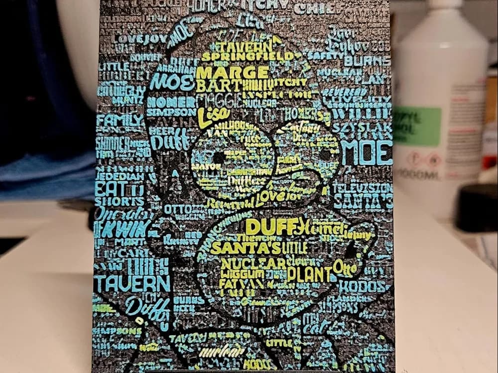 Homer Simpson Letters by Mano's 3d_Art HueForge model: Homer Simpson Letters by Mano's 3d_Art