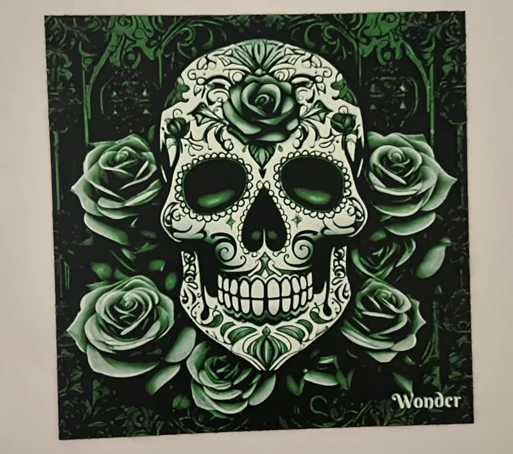 green rose and skull by Morganja HueForge model: green rose and skull by Morganja