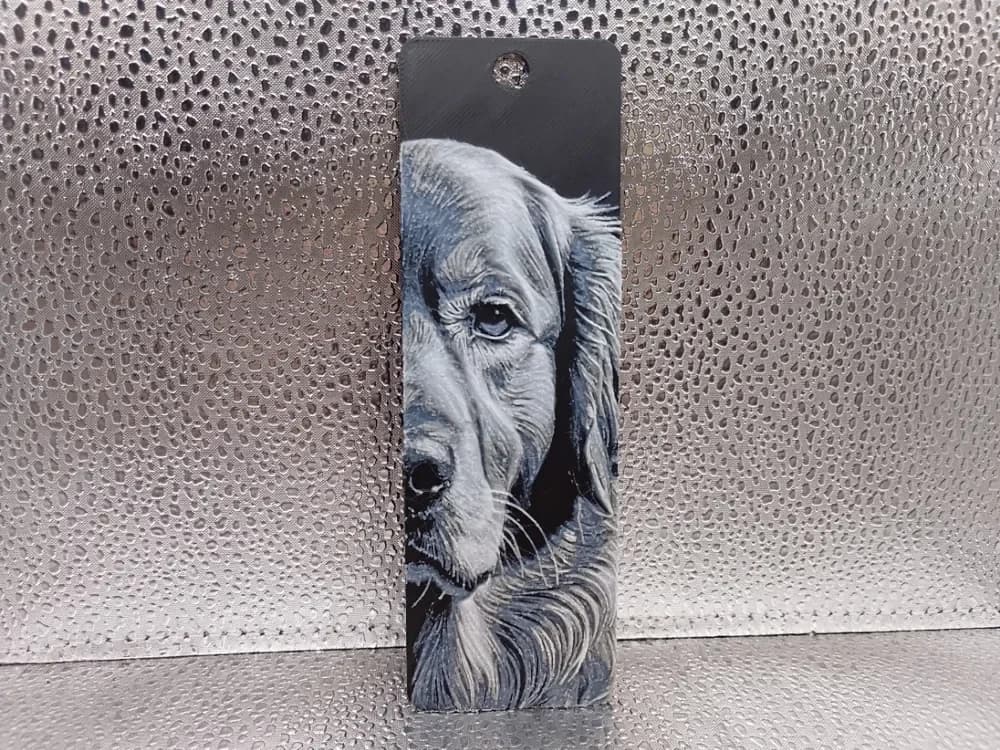 Golden Retriever Bookmark – Hueforge by Borishotch Industries HueForge model: Golden Retriever Bookmark – Hueforge by Borishotch Industries