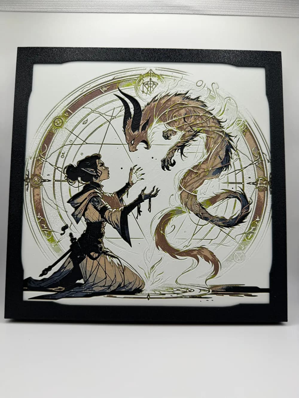 HueForge model: Elven Warlock Summoning Familiar by Canadian Gamer