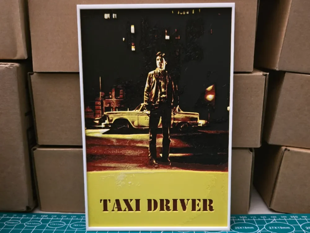 Taxi Driver Movie Poster - Hueforge Art by Lumpy3D HueForge model: Taxi Driver Movie Poster - Hueforge Art by Lumpy3D