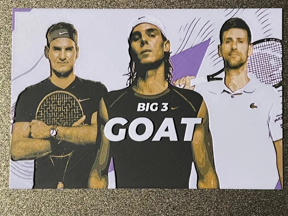 Tennis Big3 - Federer, Nadal and Djokovic by FantasyZ HueForge model: Tennis Big3 - Federer, Nadal and Djokovic by FantasyZ