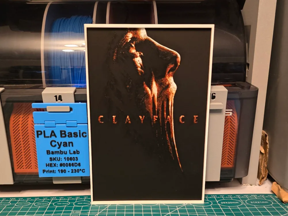 Clayface Movie Poster - Hueforge Art by Lumpy3D HueForge model: Clayface Movie Poster - Hueforge Art by Lumpy3D