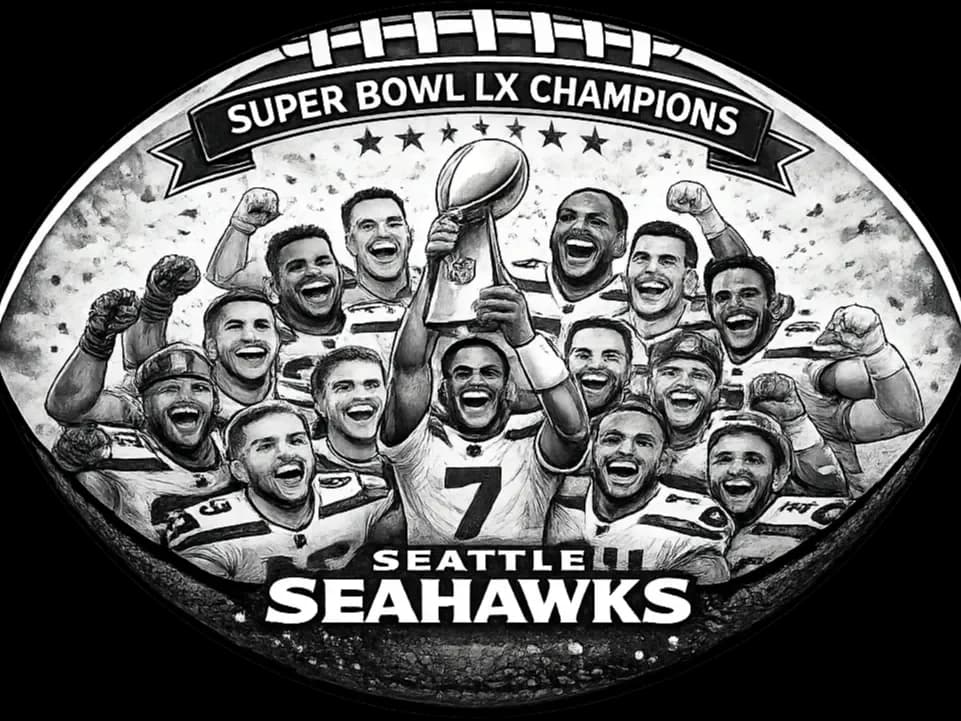 Seattle Seahawks Super Bowl LX Champions Football by Reeftank&more HueForge model: Seattle Seahawks Super Bowl LX Champions Football by Reeftank&more