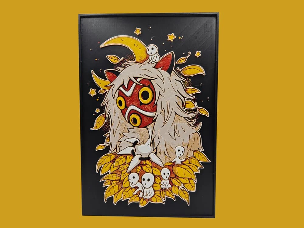 Princess Mononoke Mask by BusyKikiBee HueForge model: Princess Mononoke Mask by BusyKikiBee
