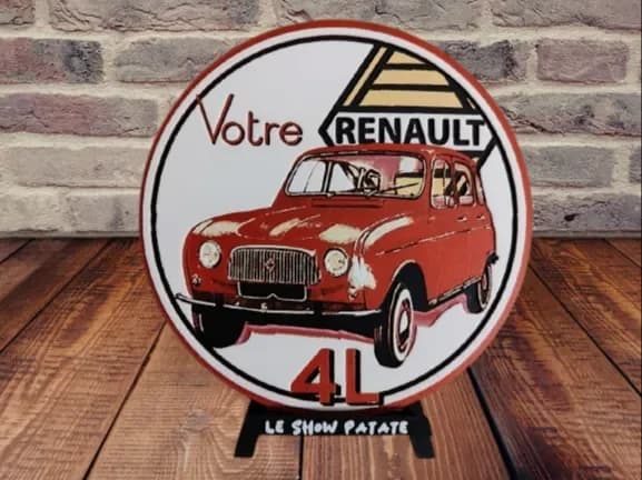 Plaque Vintage Renault 4L Hueforge by leshowpatate HueForge model: Plaque Vintage Renault 4L Hueforge by leshowpatate