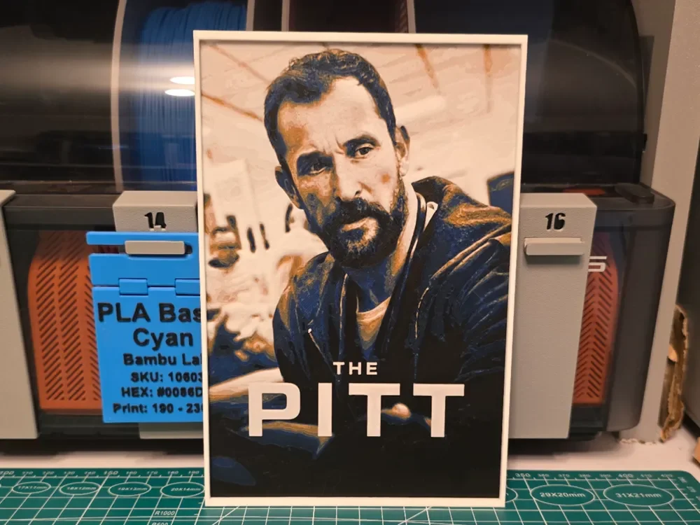 The Pitt Series Poster - Hueforge Art by Lumpy3D HueForge model: The Pitt Series Poster - Hueforge Art by Lumpy3D