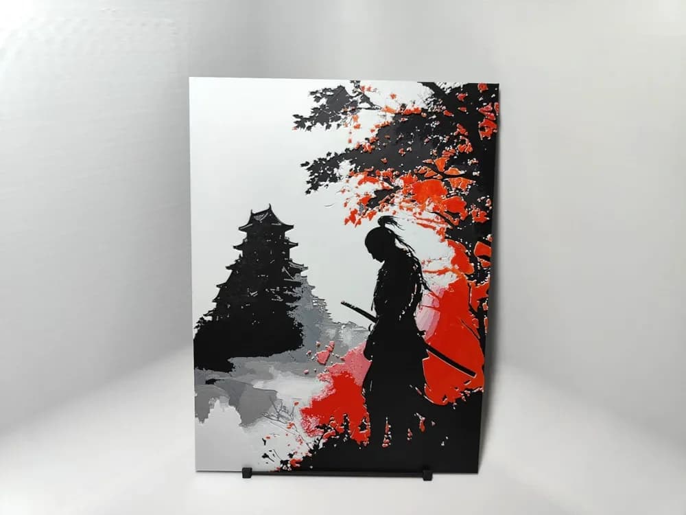 Samurai silhouette - Hueforge by BeaN HueForge model: Samurai silhouette - Hueforge by BeaN