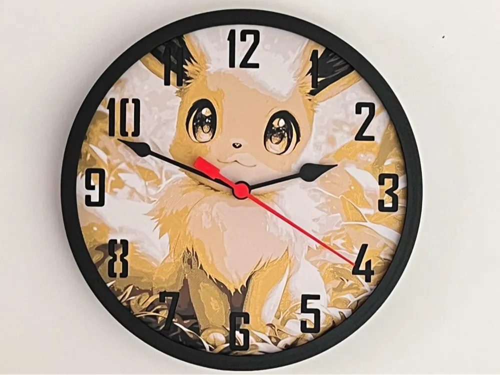 Customizable Clock - Eevee by 3djd HueForge model: Customizable Clock - Eevee by 3djd