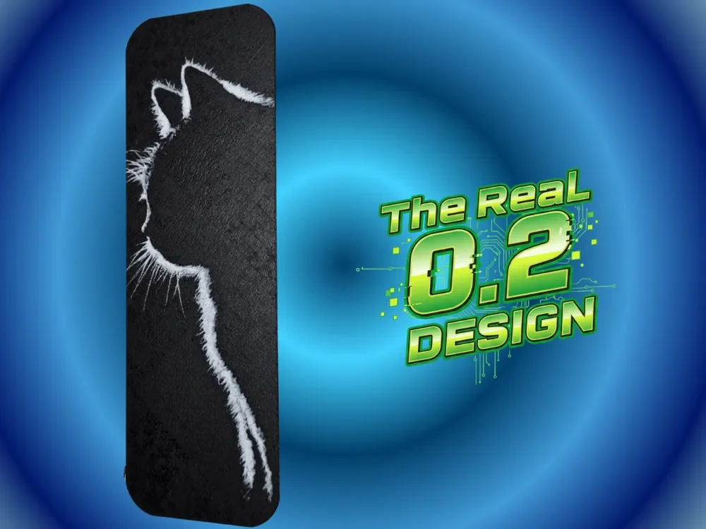 Black Kitten Bookmark 0.2 and 0.4 by Atrus Design HueForge model: Black Kitten Bookmark 0.2 and 0.4 by Atrus Design