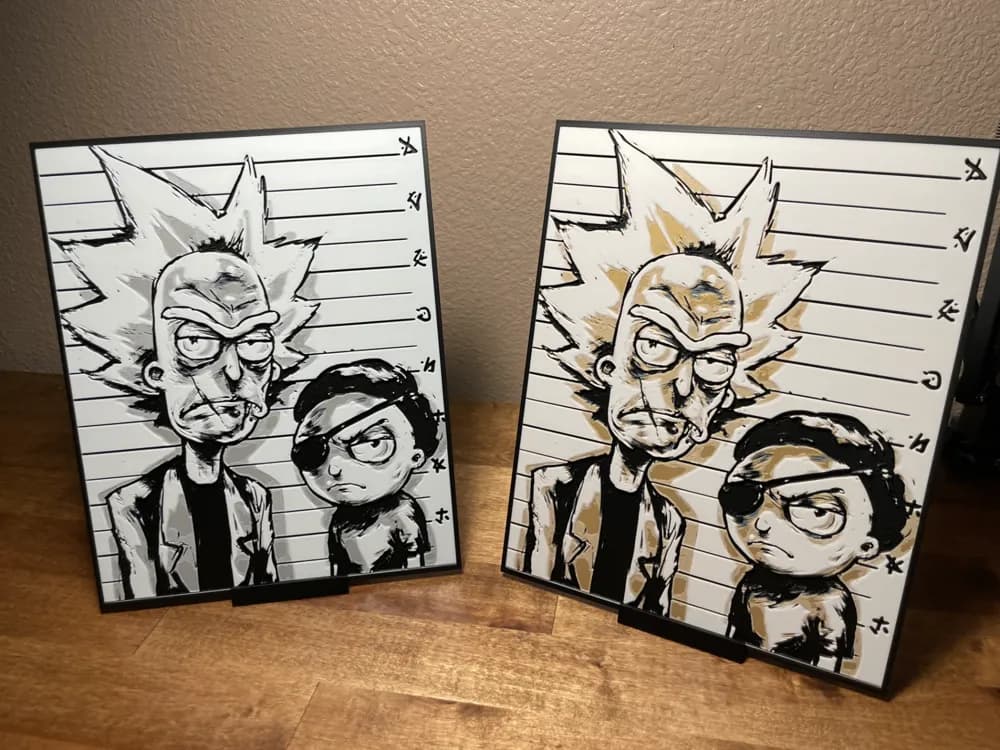 HueForge model: Hueforge - Evil Rick and Morty by Cloudy Nostalgia