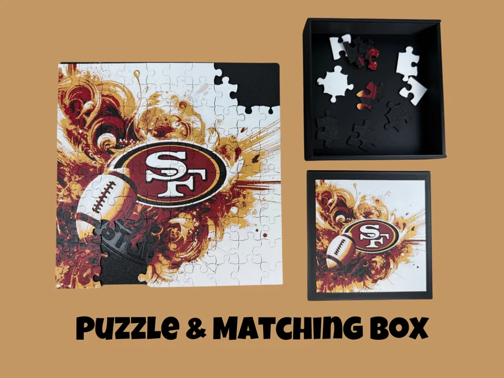 HueForge model: San Francisco 49ers - NFL Puzzle and Box Lid by Canadian Gamer