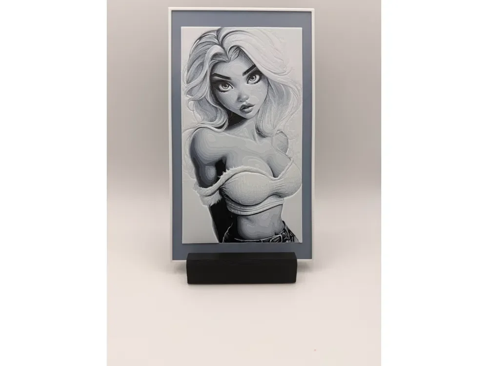 Anime Pin-Up Portrait HueForge Print Anime Pin-Up Portrait HueForge Print