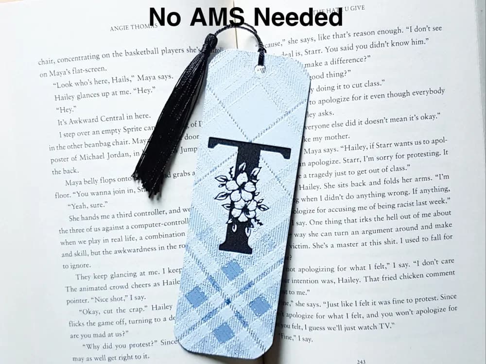 Monogram T Bookmark, Hueforge. by Dame Jo HueForge model: Monogram T Bookmark, Hueforge. by Dame Jo