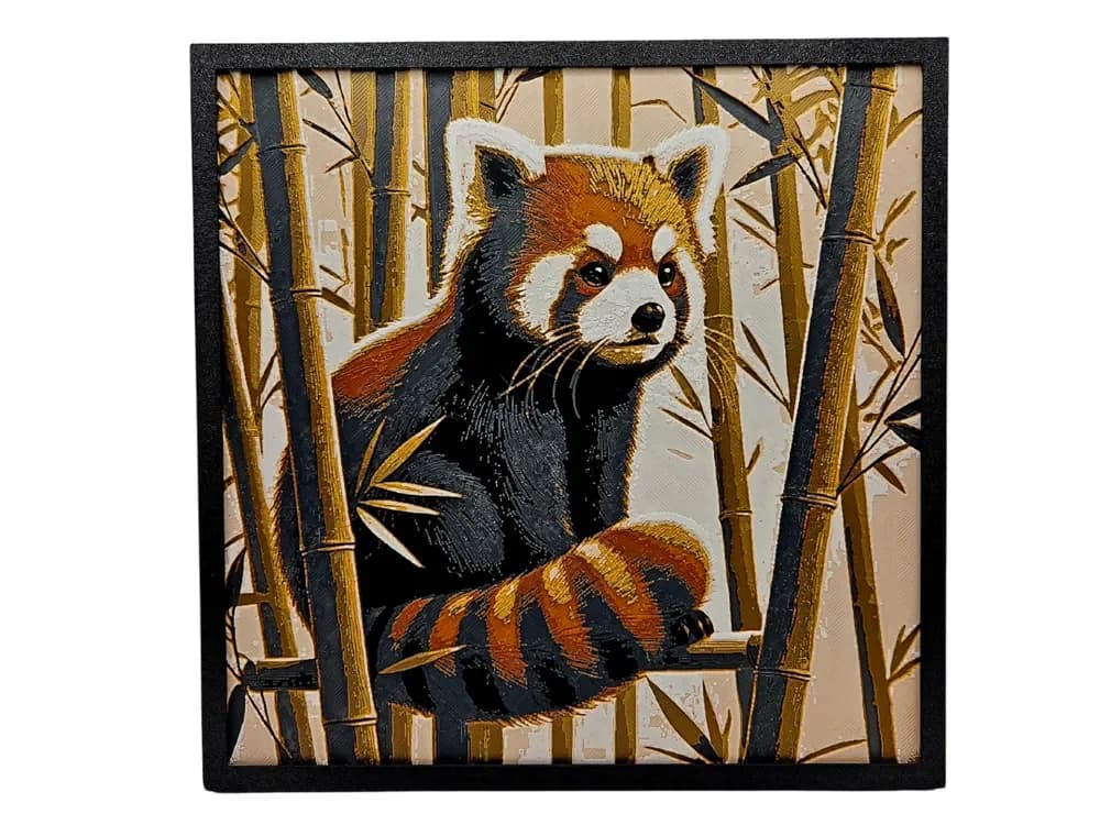 HueForge model: Red Panda in Bamboo by BusyKikiBee