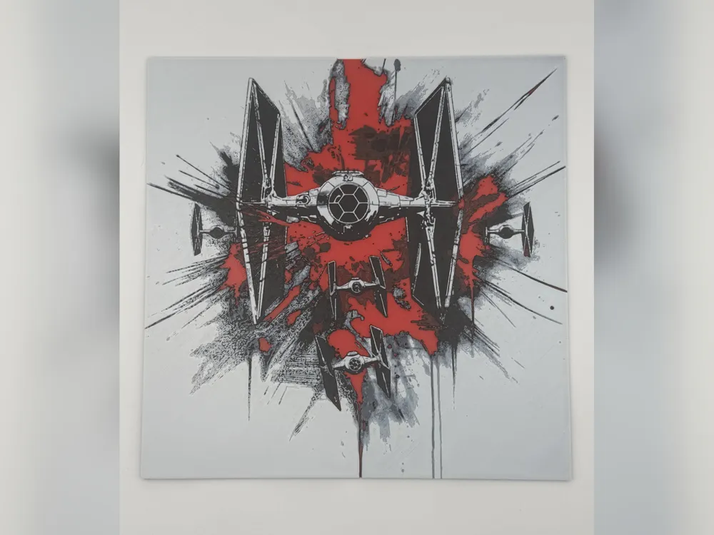 Tie Fighter Splatter Art V2 HueForge Print by iPrintStuffau HueForge model: Tie Fighter Splatter Art V2 HueForge Print by iPrintStuffau