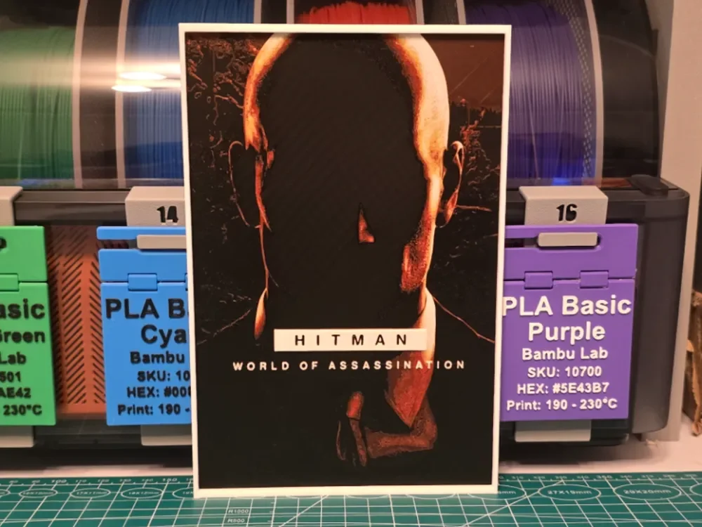 HueForge model: Hitman: World of Assassination Poster - Hueforge by Lumpy3D