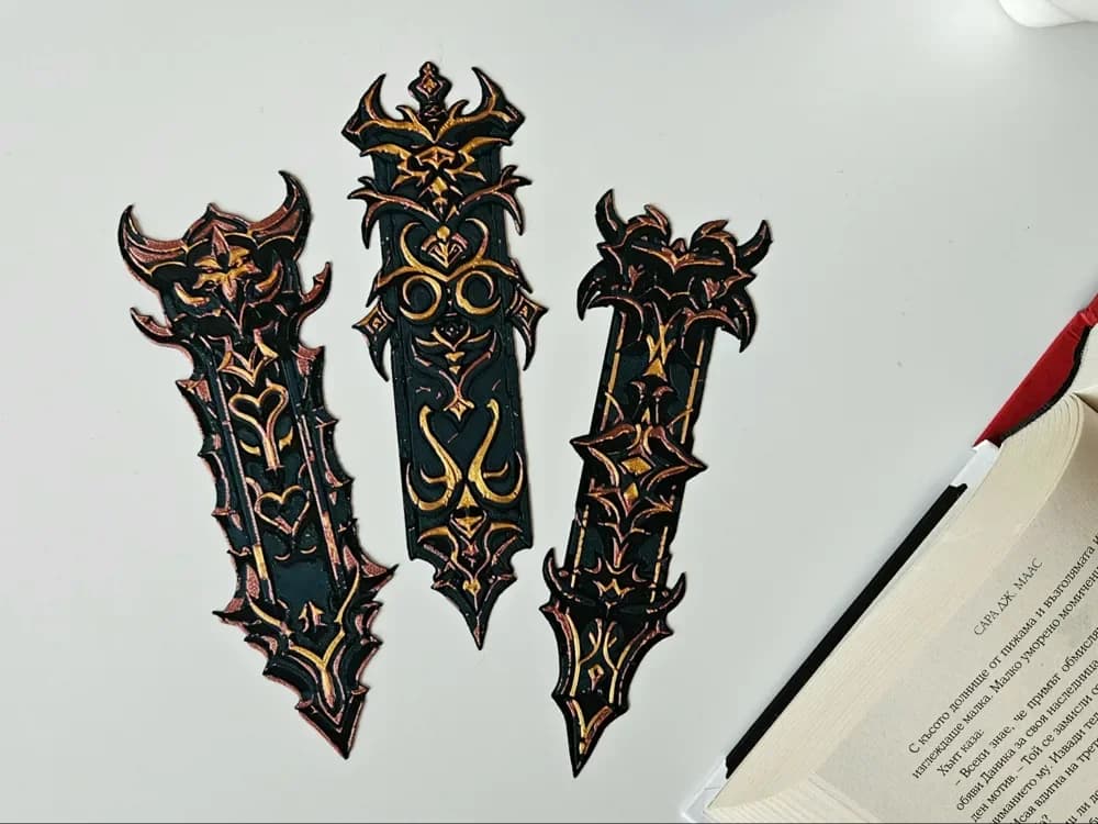 Orc Banners - Bookmarks Set by C3D HueForge model: Orc Banners - Bookmarks Set by C3D